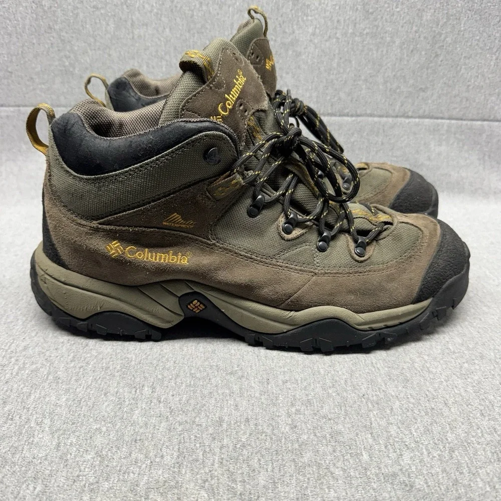 Columbia Boots Mens 14 Trail Meister Mid Brown Omni Grip Hiking Waterproof Woods